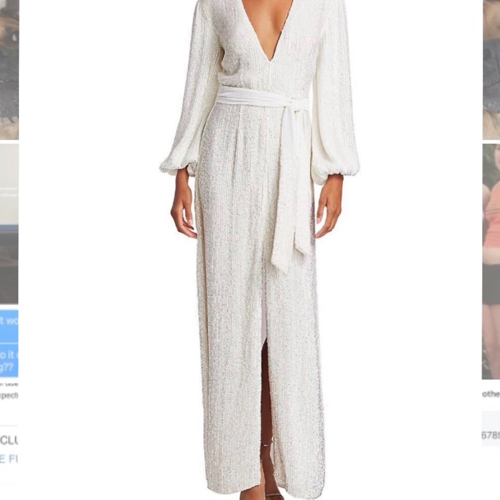 Retrofete Margarita sequin white dress
